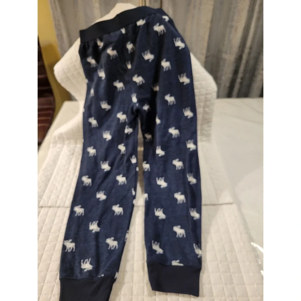 VTG Abercrombie Kids Boys Pajama Lounge Pants All Over Moose Print Sleepwear Y2K